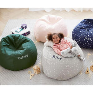 New Pottery Barn Kids Brown Anywhere Beanbag Solid Twill Slipcover